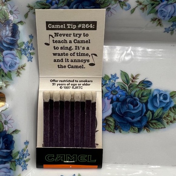 Unbranded Ashtray Blue Floral Transferware Gold Trim Porcelain Tray Vintage Matc - Picture 8 of 10